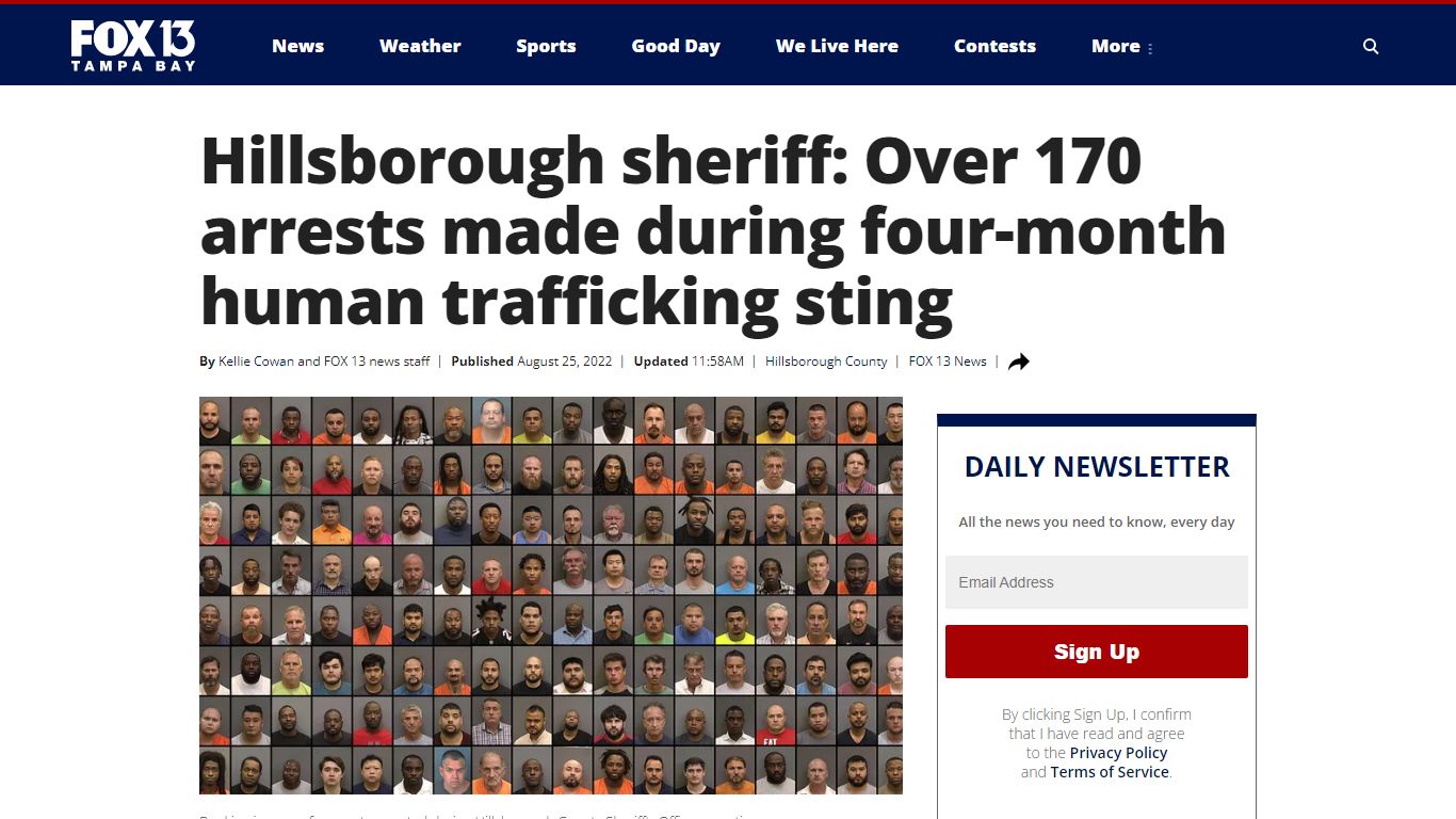 Hillsborough sheriff: Over 170 arrests made during four-month human ...